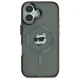 Karl Lagerfeld iPhone 16 vāciņš IML Metal Choupette Head MagSafe, melns