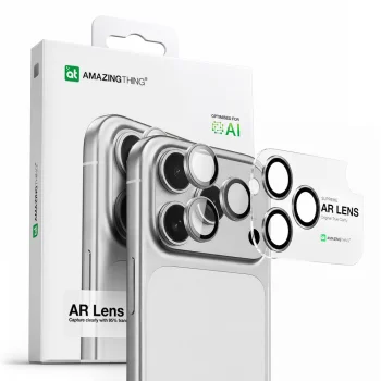 AmazingThing iPhone 17 Pro / 17 Pro Max kameras aizsargstikls, sudraba