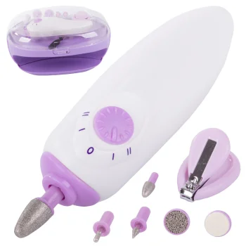 Nagu frēze un žāvētājs manikīram un pedikīram, 7-in-1 komplekts, violeta