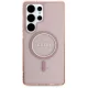 Guess Glitter Circle Classic Logo MagSafe vāciņš priekš Samsung Galaxy S25 Ultra, rozā