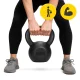 Čuguna svarbumba kettlebell 4FIZJO 16 kg, melna