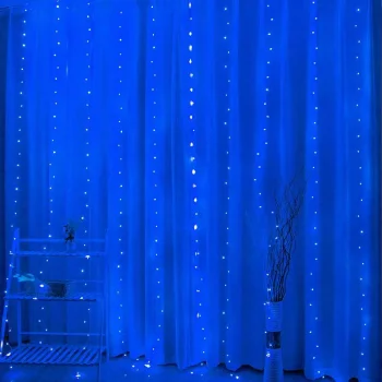 LED gaismas aizkars Telcon (100 LED), 3m x 1m, zils