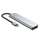 Tech-Protect V4 6-in-1 USB-C centrmezgls (HDMI, USB-A, SD/TF) - Pelēks