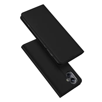 Atverams vāciņš Dux Ducis Skin Pro priekš Realme 10 Pro+ ar statīvu un kartes kabatu, melns