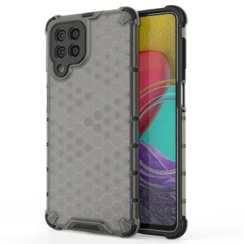 Vāciņš Samsung Galaxy M53 5G Honeycomb ar gēla rāmi, melns