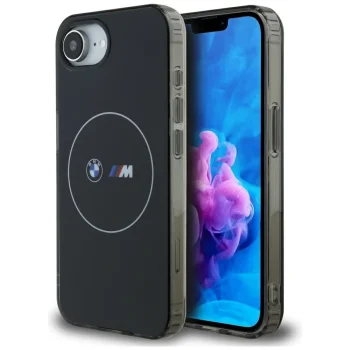 BMW IML Metal White Circle MagSafe vāciņš Apple iPhone 16e, Melns