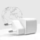 SBS TETRGAN1C20W 20W GaN sienas lādētājs ar USB-C Power Delivery, balts