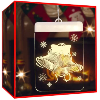 3D LED Ziemassvētku loga dekorācija - vitrāža