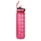 Necaurlaidīga Ūdens Pudele ar Laika Atgādinājuma Marķieri bez BPA, 1L, Rozā | Motivational Water Bottle with Time...