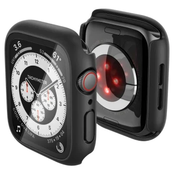 Spigen Thin Fit 360 vāciņš Apple Watch 44mm ar aizsargstiklu, melns