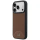 Mercedes Leather Wood Effect Curve MagSafe vāciņš iPhone 17 Pro, brūns