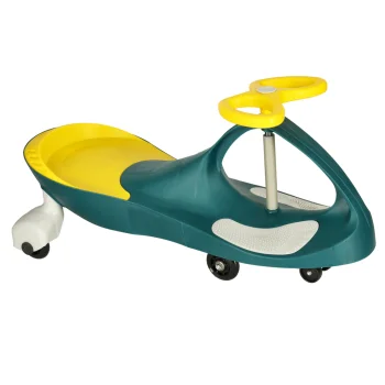 Gravitācijas braucamrīks bērniem Swing Fix S3 ar LED riteņiem, zaļš/dzeltens