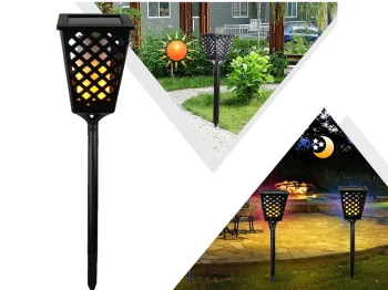 Dārza solārā lampa Lāpa ar krēslas sensoru, 107 cm