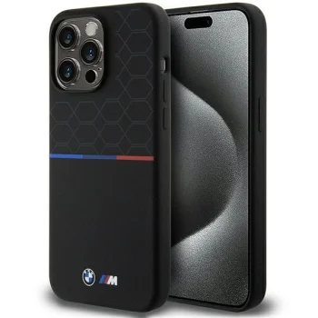 BMW M Silicone Pattern MagSafe vāciņš iPhone 15 Pro Max, melns