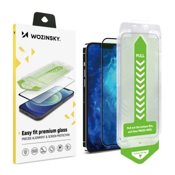 Aizsargstikls iPhone 14 Plus Wozinsky Premium Glass ar montāžas rāmi, melns