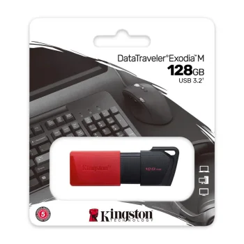 Kingston DataTraveler Exodia M zibatmiņa 128GB, Sarkana