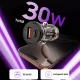 Tech-Protect CC01 30W autopulvera lādētājs ar USB-A un USB-C, melns