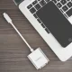 Orico PTAV USB-C uz VGA un 3.5mm audio adapteris 0.15m Sudraba