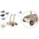 Bērnu koka stūmējs, staigulis, ratiņi ar klučiem NK-856 Nukido | Wooden Push Walker