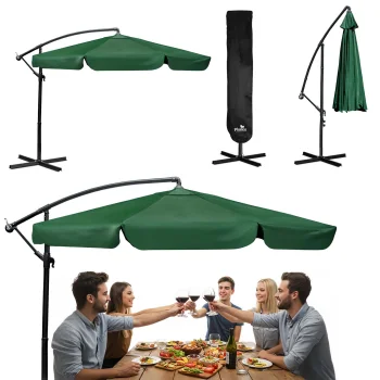 Plonos 488001 saliekams dārza saulessargs ar pārvalku, 350 cm, zaļš