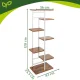 Gardlov 120 cm 7 līmeņu metāla puķu statīvs, balts/koks