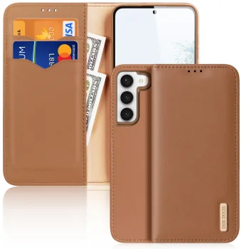 Dux Ducis Hivo Samsung Galaxy S23+ ādas atlokāmais maciņš Brūns