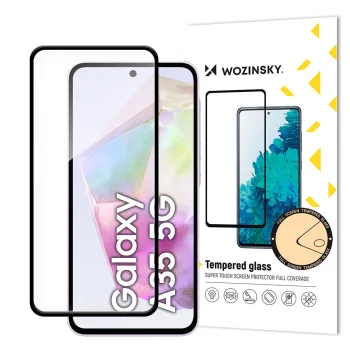 5D Aizsargstikls Samsung Galaxy A35 ( SM-A356E/DS ) / A55 ( SM-A556B/DS ), Melns Pilna Pārklājuma (Tempered Glass)