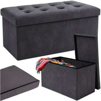 Saliekams pufs ar kasti Ruhhy 00026130, 76x38x38cm, tumši pelēks