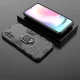 Triecienizturīgs vāciņš Samsung Galaxy A24 4G ar gredzenu Ring Armor, melns