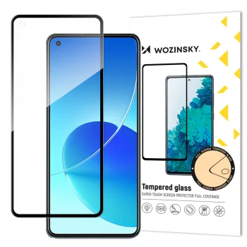 Wozinsky aizsargstikls Oppo Reno6 4G ar rāmi, Full Glue, 9H, melns