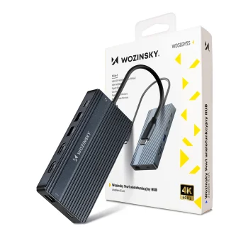 Wozinsky WDS03Y5S 14-in-1 USB-C Hubs, 3 Monitoriem, Pelēks