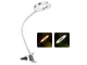 24 LED galda lampa ar klipsi, USB, Balta/Sudraba