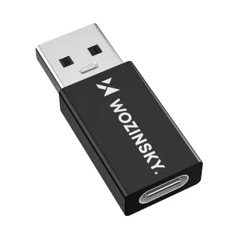 Wozinsky WAAC-01 USB-A uz USB-C OTG adapteris, 10 Gb/s, 3 A, melns
