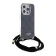 Guess iPhone 15 Pro vāciņš HC Crossbody Cord 4G Print, melns