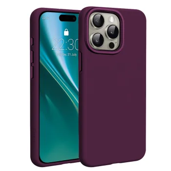 Vāciņš Etteri Silicone Mag priekš iPhone 15 Pro 6.1" ar MagSafe, tumši ķiršu sarkans