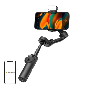 Aochuan X2 Gimbal stabilizators ar RGB apgaismojumu, melns