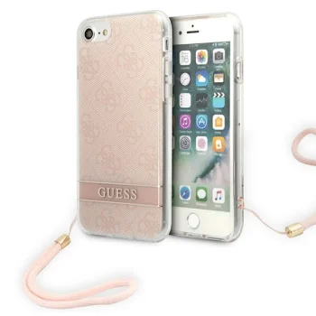 Guess iPhone SE 2022 / SE 2020 / 7 / 8 vāciņš 4G Print Strap Rozā