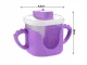 Bērnu krūzīte ar silikona rokturiem un salmiņu, 300 ml, violeta