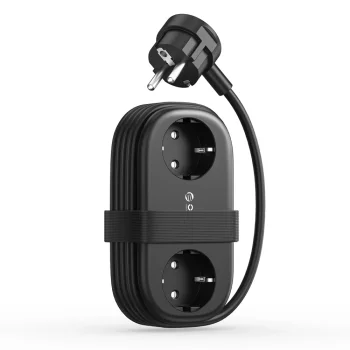 Orico AP3 65W GaN 6in1 pagarinātājs 2x AC, 2x USB-A, 2x USB-C, melns