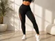 Sieviešu sporta legingi Push Up ar augsto jostasvietu, melni, S/M