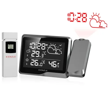 Kienzle 14998 Meteoroloģiskā stacija ar projekciju, melna
