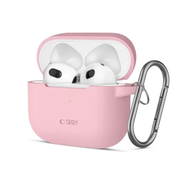 Austiņu maciņš Tech-Protect Silicone Hook priekš Apple AirPods 3, rozā