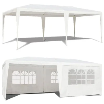 MultiGarden 3x6 m dārza paviljons un pasākumu telts ar 6 sienām, balts