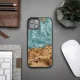 Bewood iPhone 15 Plus vāciņš Unique Uranus koka un sveķu, zils/balts