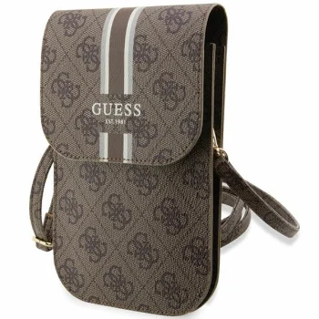 Guess 4G Stripe pleca somiņa tālrunim, brūna