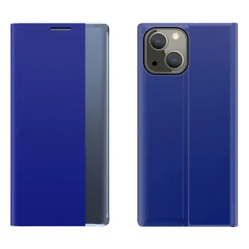 Atverams grāmatiņas tipa vāciņš ar viedo lodziņu priekš iPhone 13, zils