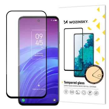 Wozinsky Full Glue aizsargstikls TCL 20L ar melnu rāmi