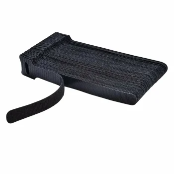 Daudzkārt lietojami kabeļu savilcēji ar līplenti 50 gab 25 cm organizators, melns
