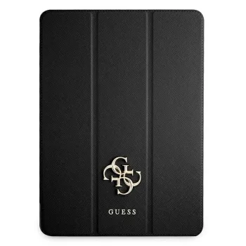 Guess Saffiano atverams vāciņš iPad 12.9" (2021) planšetdatoram, melns