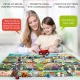 Bērnu Plāns Paklājs ar Ceļa zīmēm, 130 x 100 cm | Children\'s Slim Mat Carpet with Road Signs, 130 x 100 cm